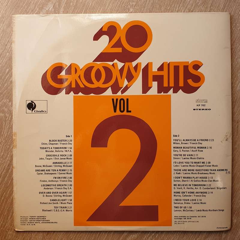 20 Groovy Hits - Vol 2 -  Vinyl LP Record - Very-Good+ Quality (VG+)