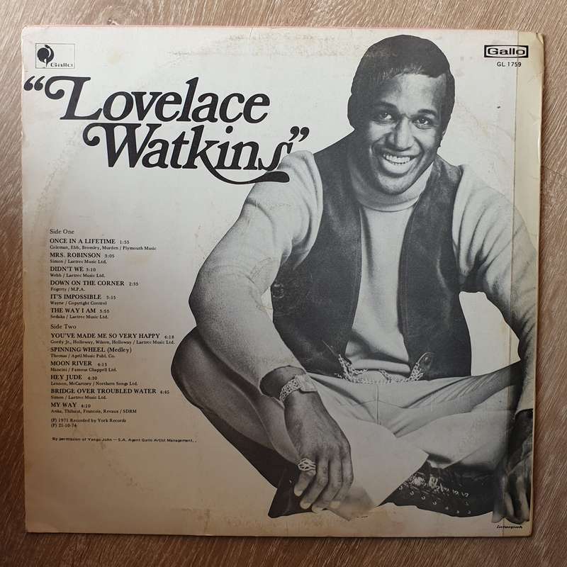 Lovelace Watkins - Live In South Africa -  Vinyl LP Record  (VG+)
