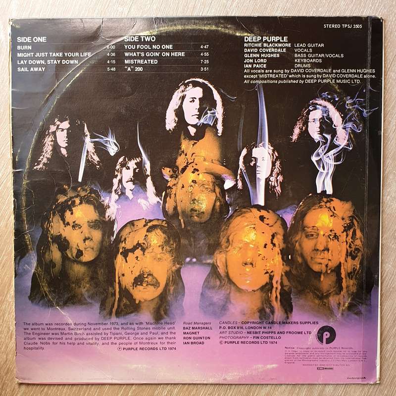Deep Purple  Burn - Vinyl LP Record - Very-Good+ Quality (VG+)