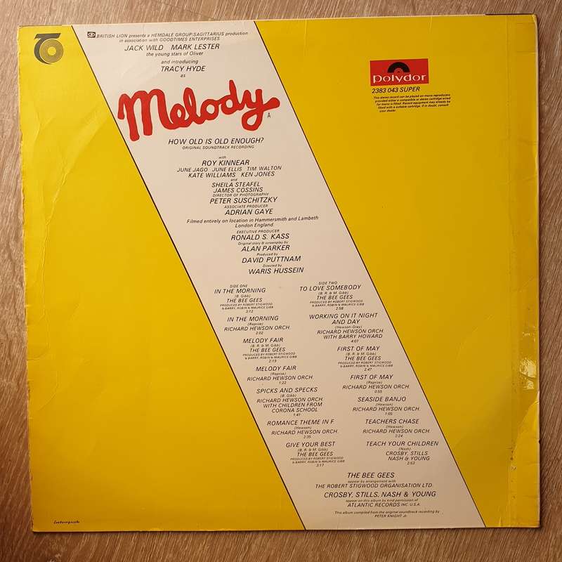 Melody - Original Soundtrack Recording - Bee Gees - Vinyl LP Record - Very-Good+ Quality (VG+)