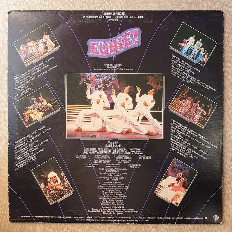 Eubie Blake  Eubie! - A New Musical Revuee - Vinyl LP Record - Very-Good+ Quality (VG+)