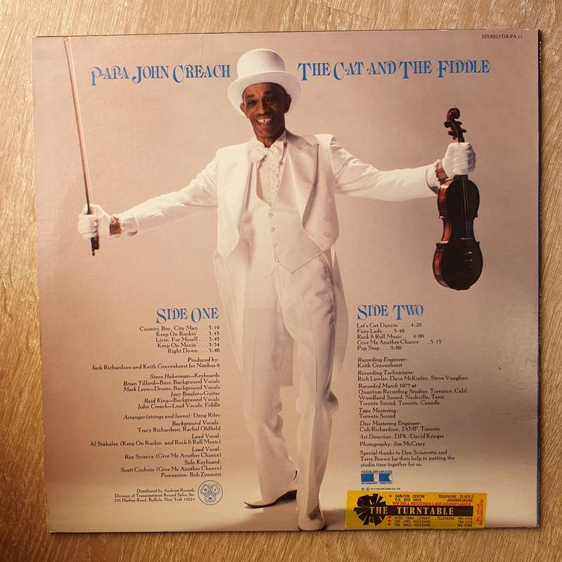 Papa John Creach  The Cat And The Fiddle - Vinyl LP Record - Very-Good+ Quality (VG+)
