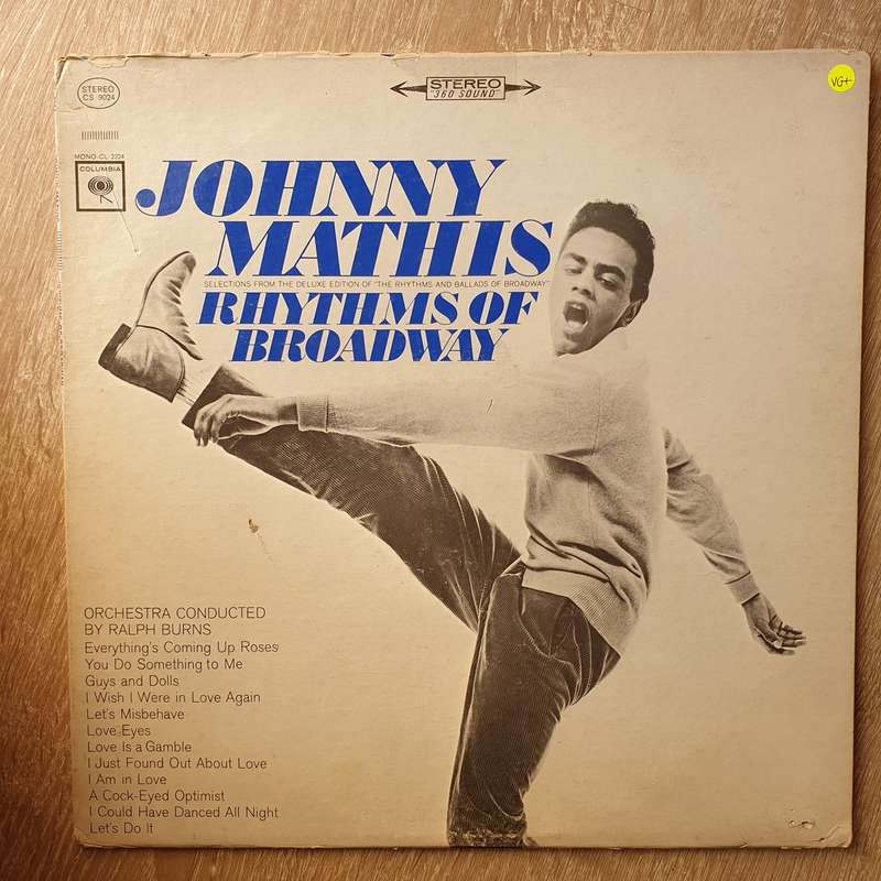 Johnny Mathis  Rhythms Of Broadway - Vinyl LP Record - Very-Good+ Quality (VG+)