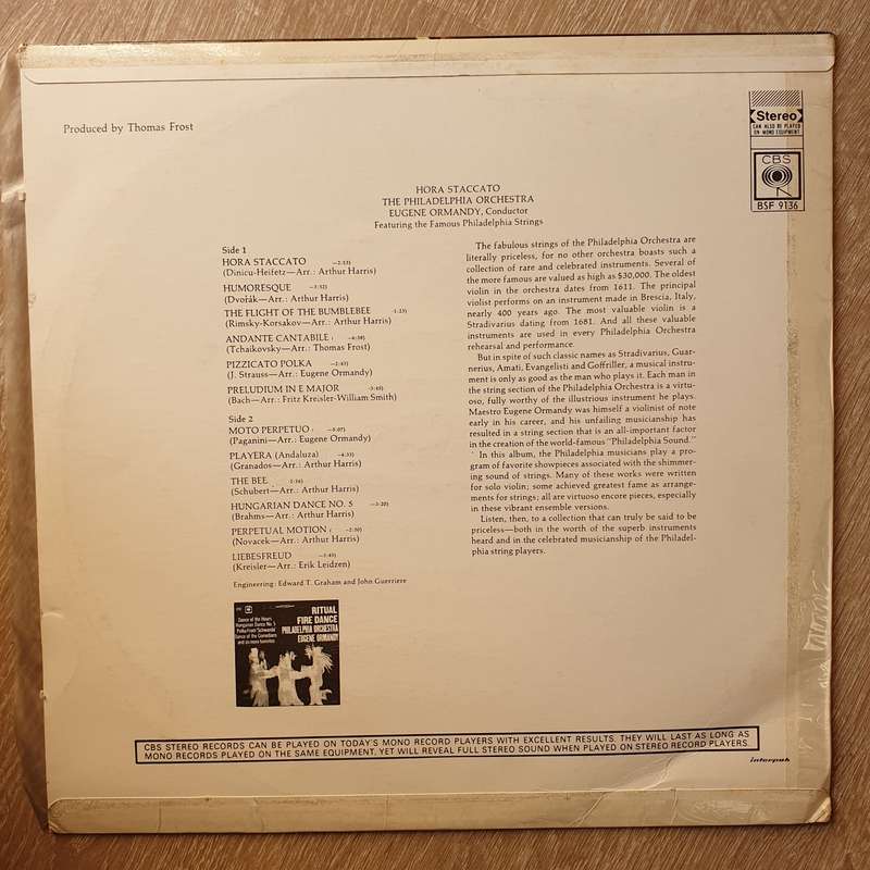 The Philadelphia Orchestra, Eugene Ormandy, Philadelphia Strings  Hora Staccato - Vinyl LP ...