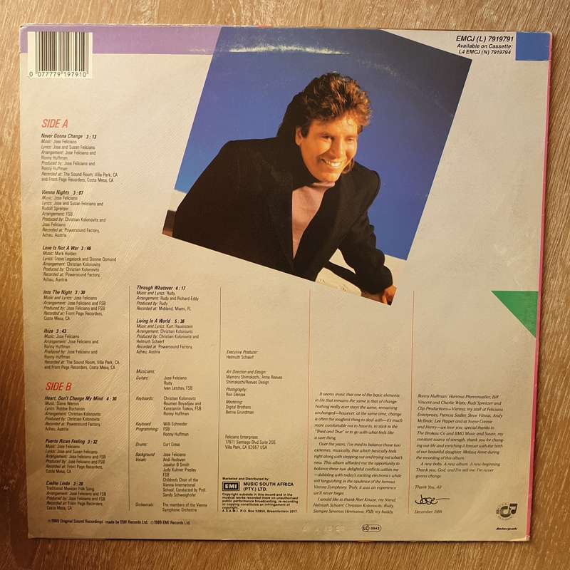 José Feliciano  Never Gonna Change - Vinyl LP Record - Very-Good+ Quality (VG+)