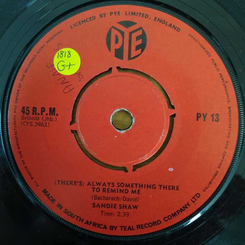Sandie Shaw  (There's) Always Something There To Remind Me - Vinyl 7" Record - Good+ Qualit...