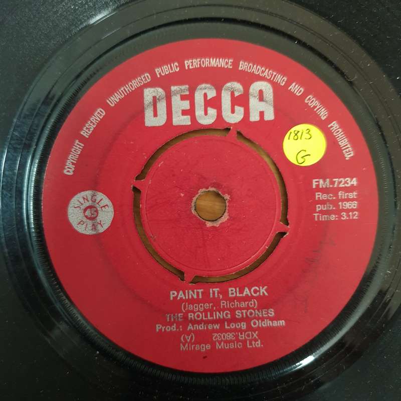 The Rolling Stones  Paint It, Black - Vinyl 7" Record - Good Quality (G)