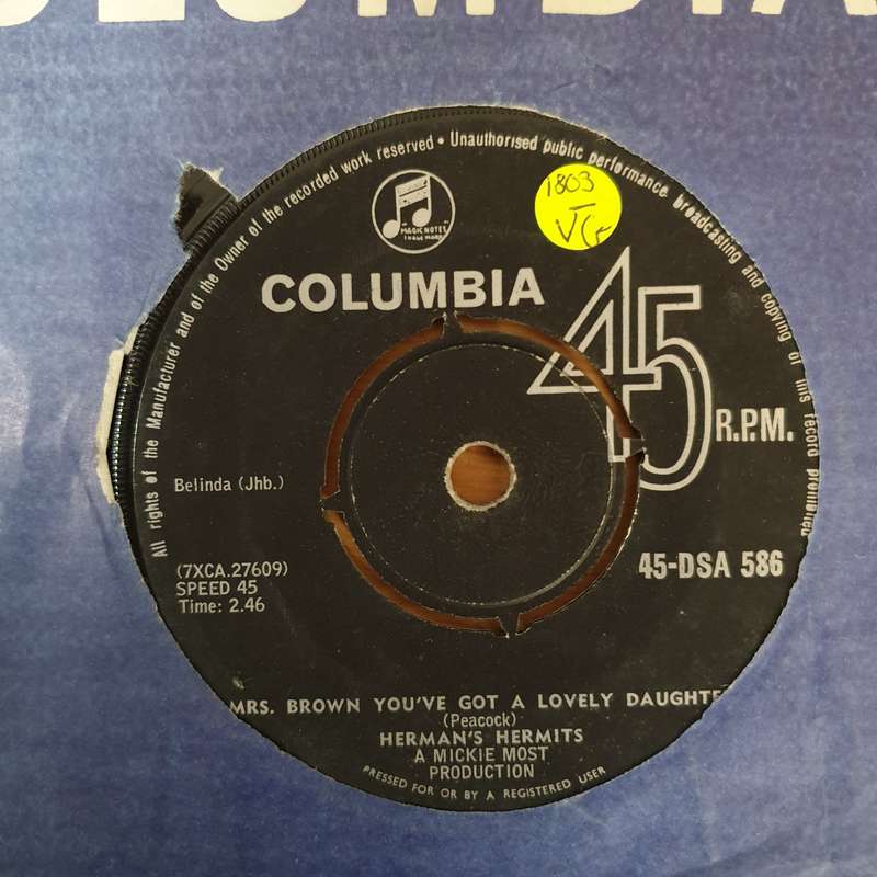 Herman's Hermits  Mrs. Brown You've Got A Lovely Daughter / Show Me Girl - Vinyl 7" Record ...