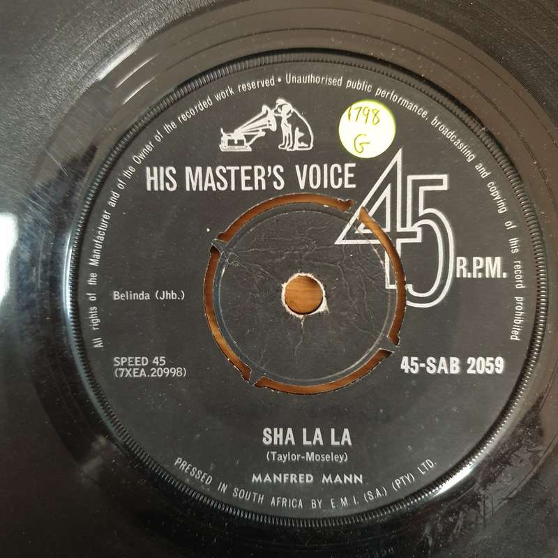 Manfred Mann  Sha La La - Vinyl 7" Record - Good Quality (G)
