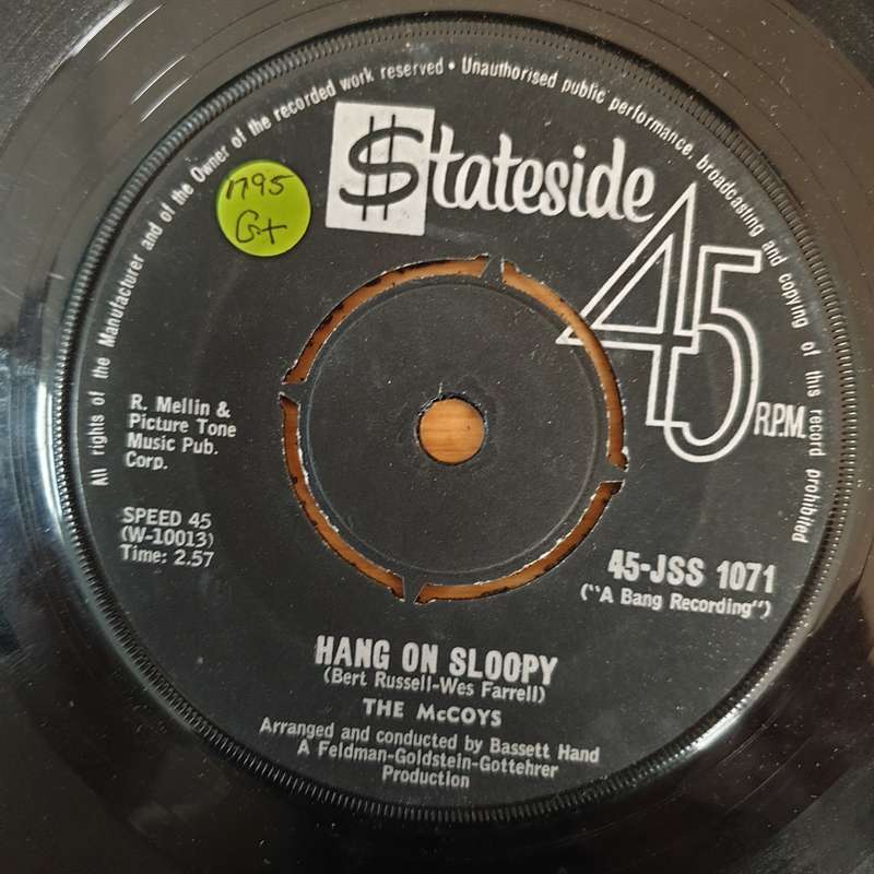 The Mc Coys  Hang On Sloopy / I Can't Explain It- Vinyl 7" Record - Good+ Quality (G+)