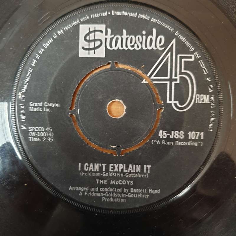 The Mc Coys  Hang On Sloopy / I Can't Explain It- Vinyl 7" Record - Good+ Quality (G+)
