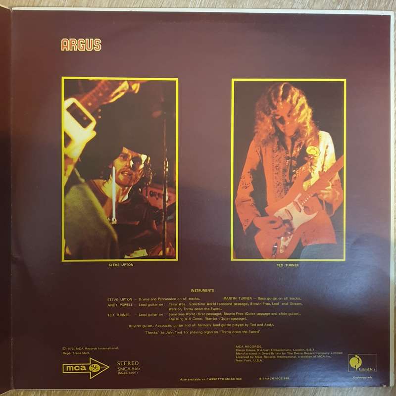 Wishbone Ash  Argus (SMCA) -  Vinyl LP Record - Very-Good+ Quality (VG+)