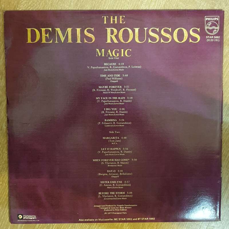 Demis Roussos  The Demis Roussos Magic -  Vinyl LP Record - Very-Good+ Quality (VG+)