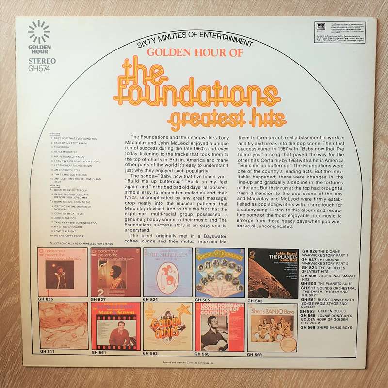 The Foundations  Golden Hour Of The Foundations Greatest Hits - Vinyl LP Record - Very-Good...