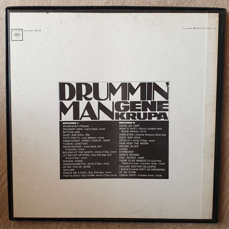 Gene Krupa  Drummin' Man Box Set - Double Vinyl LP Record - Very-Good+ Quality (VG+)