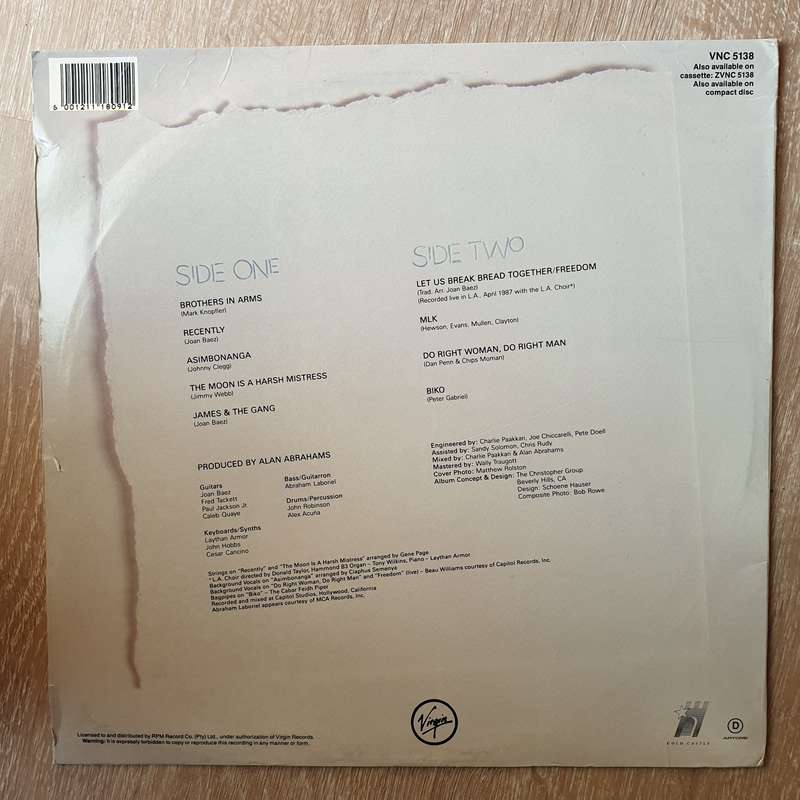 Joan Baez  Recently - Vinyl LP Record - Very-Good+ Quality (VG+)