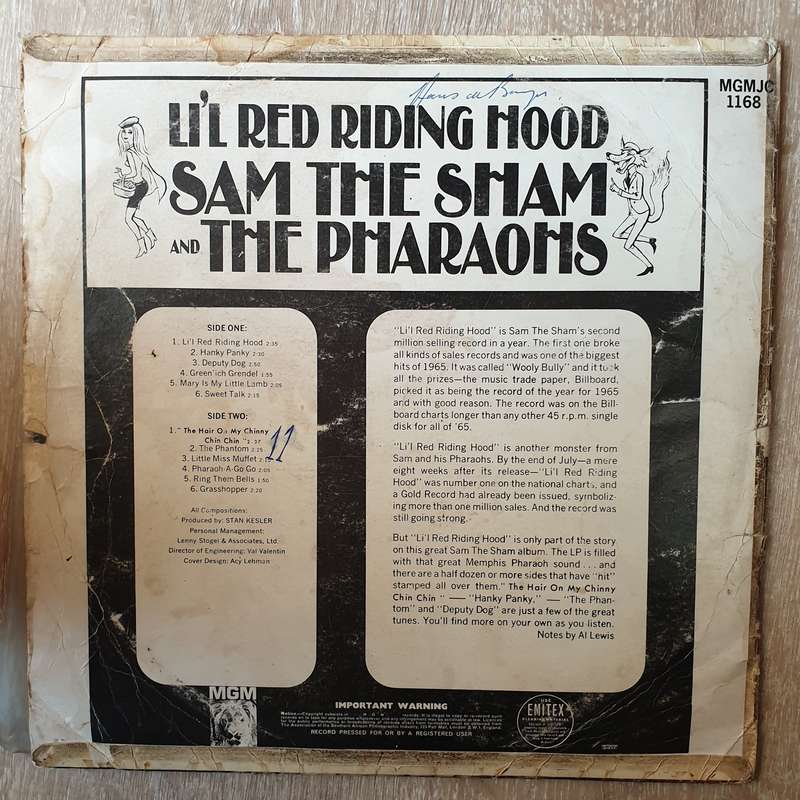 Sam The Sham & The Pharaohs  Li'l Red Riding Hood -  Vinyl LP Record - Opened  - Good Quali...