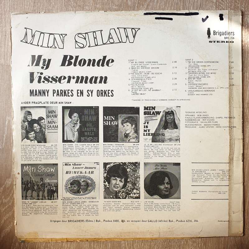 Min Shaw - My Blonde Visserman  Vinyl LP Record - Opened  - Very-Good- Quality (VG-)