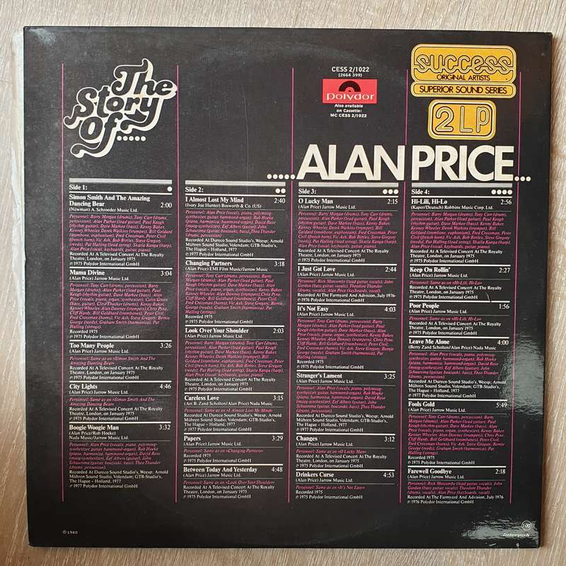 Alan Price  The Story Of Alan Price - Double Vinyl LP Record - Very-Good+ Quality (VG+)