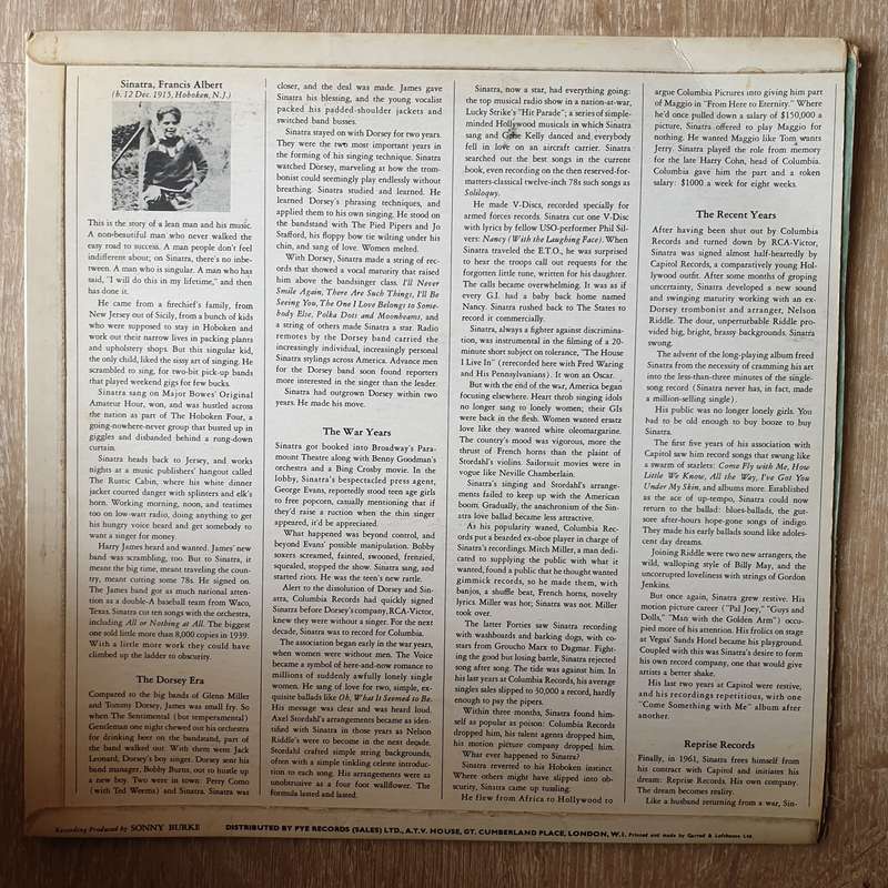 Frank Sinatra  A Man And His Music   Double Vinyl LP Record - Opened  - Very-Good- Quali...