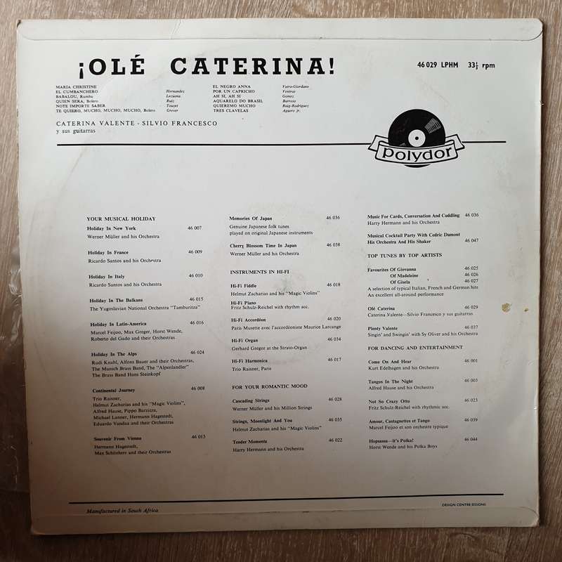 Caterina Valente - Silvio Francesco  Ole Caterina (Spain)   Vinyl LP Record - Very-Good+...