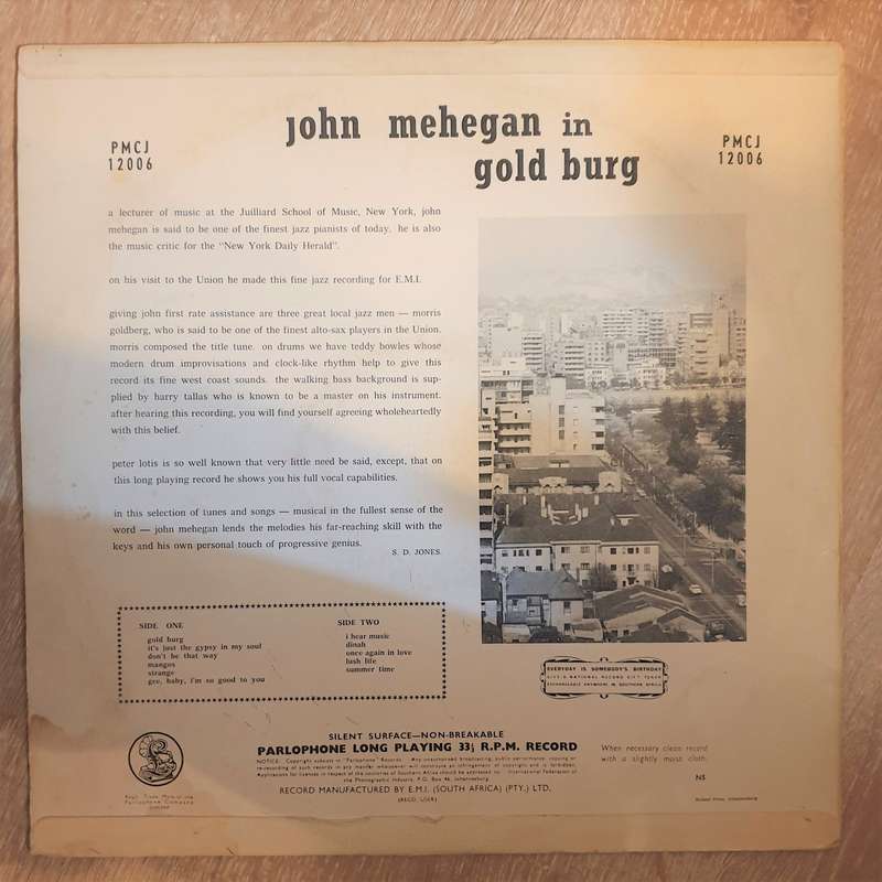 John Mehegan's Piano - Gold Burg  Vinyl LP Record - Very-Good+ Quality (VG+)