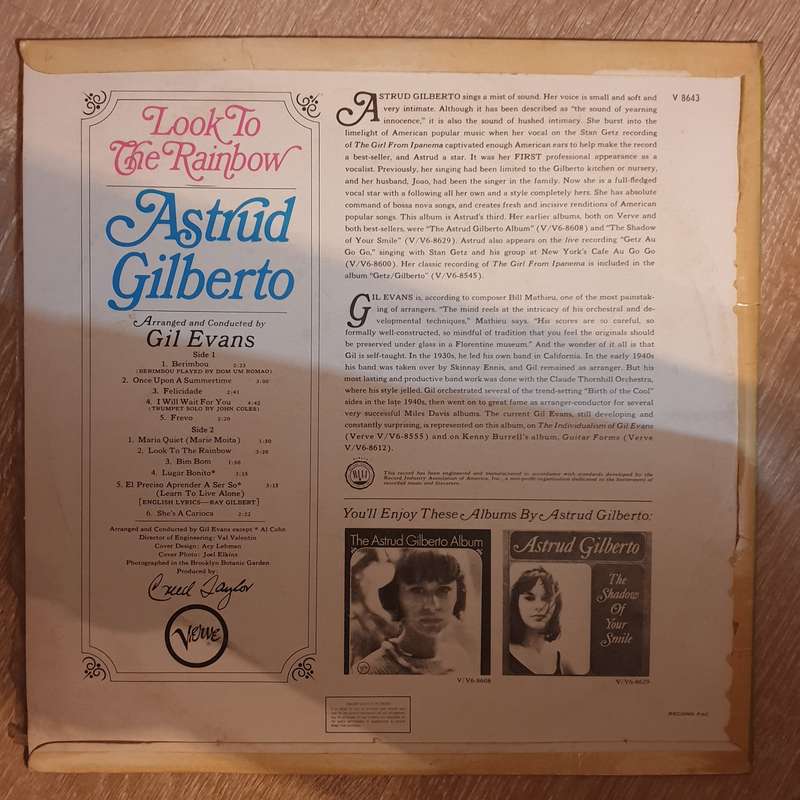 Astrud Gilberto  Look To The Rainbow  Vinyl LP Record - Very-Good+ Quality (VG+)