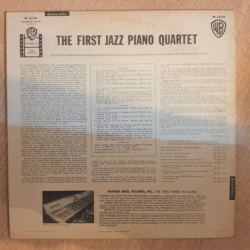 The First Jazz Piano Quartet  The First Jazz Piano Quartet - Vinyl LP Record - Very-Good+ Q...