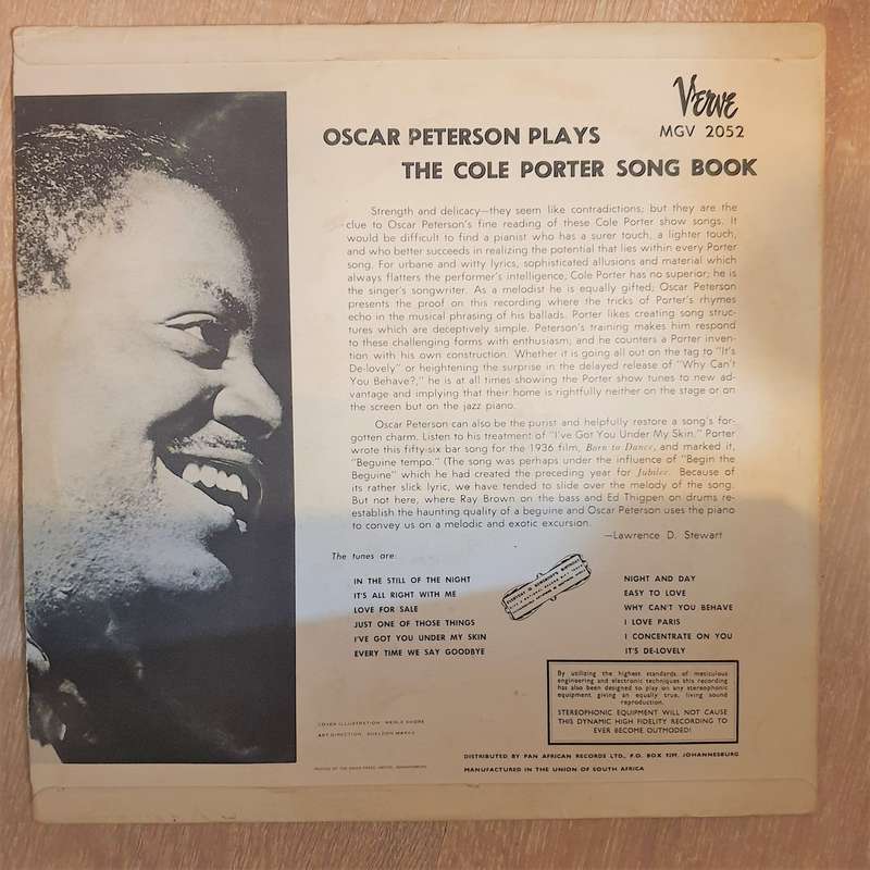 Oscar Peterson  Oscar Peterson Plays The Cole Porter Song Book - Vinyl LP Record - Very-Goo...