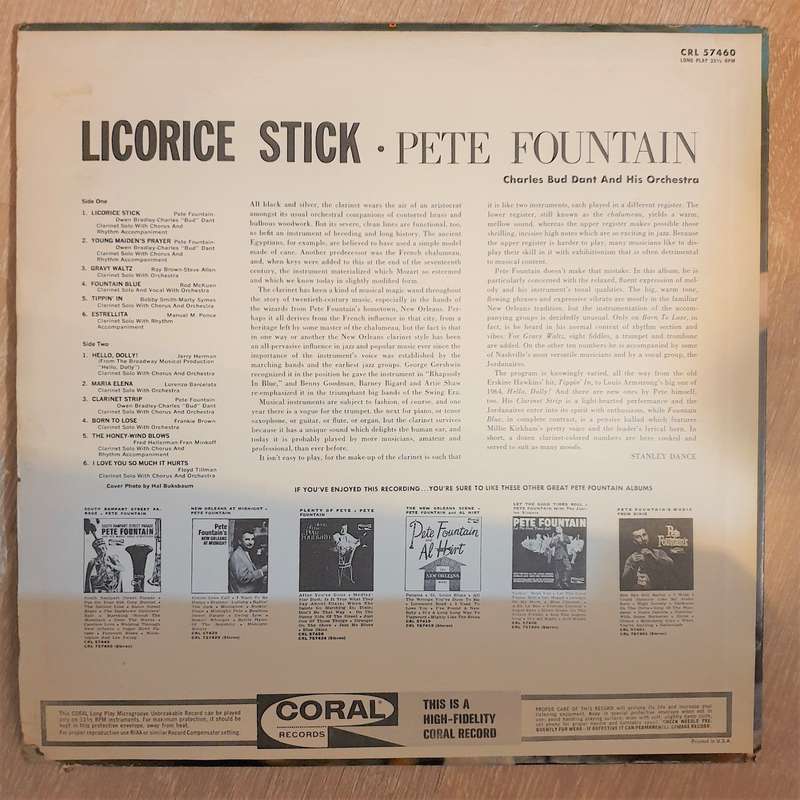 Pete Fountain  Licorice Stick - Vinyl LP Record - Very-Good+ Quality (VG+)