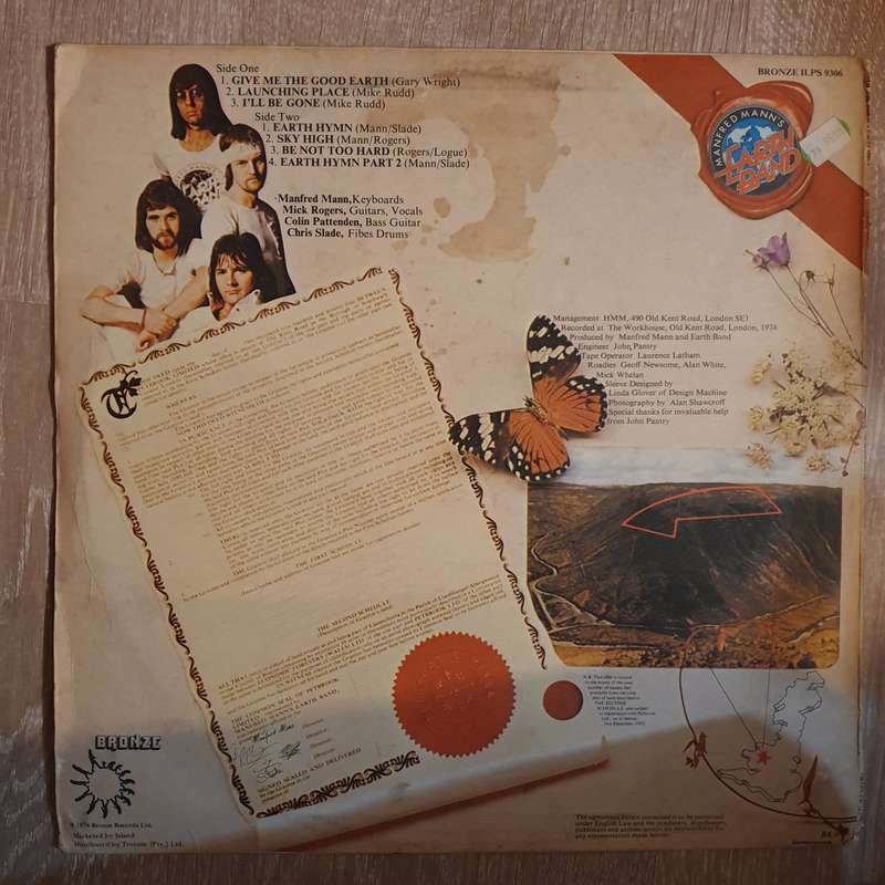 Manfred Mann's Earth Band  The Good Earth - Vinyl LP Record - Very-Good+ Quality (VG+)