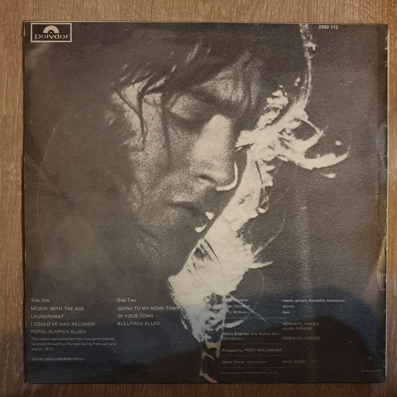 Rory Gallagher  Live! In Europe - Vinyl LP Record - Very-Good+ Quality (VG+)