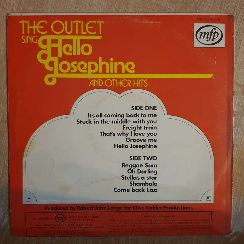 The Outlet - Sing Hello Josephine & Other Hits - Vinyl LP Record - Opened  - Good+ Quality (G+) (...