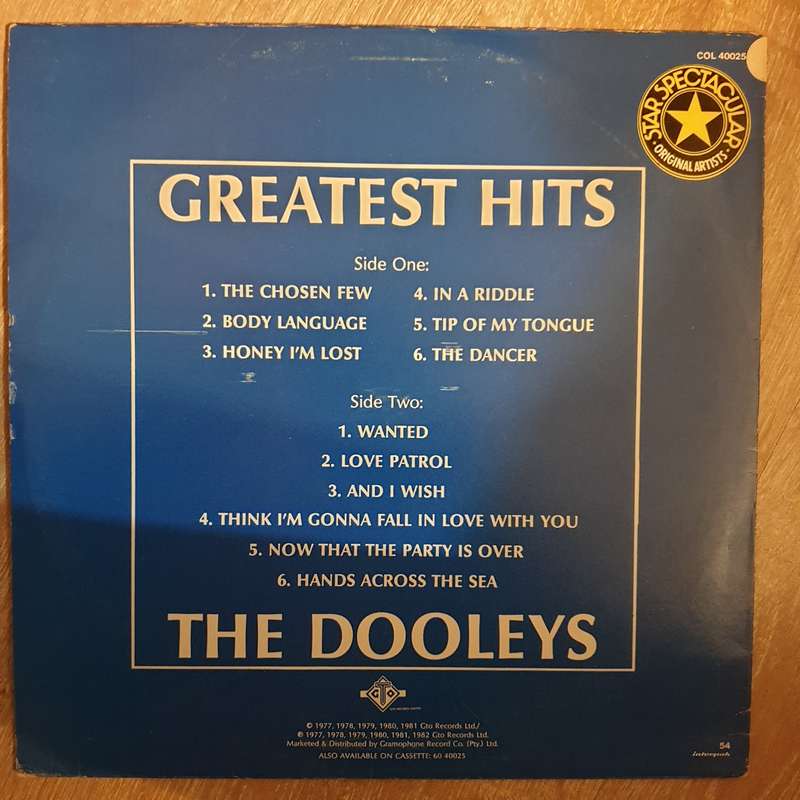 The Dooleys  The Dooleys Greatest Hits -  Vinyl LP Record - Very-Good+ Quality (VG+)