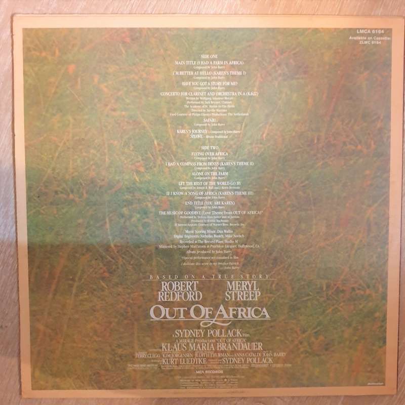 Out Of Africa - John Barry - (Al Jarreau & Melissa Manchester)  Vinyl LP Record - Very-Good...