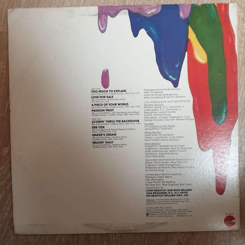 Lou Donaldson  Color As A Way Of Life  Vinyl LP Record - Very-Good+ Quality (VG+)