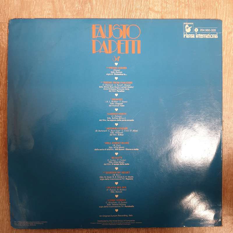 Fausto Papetti  34a Raccolta  - Vinyl LP Record - Opened  - Good Quality (G)