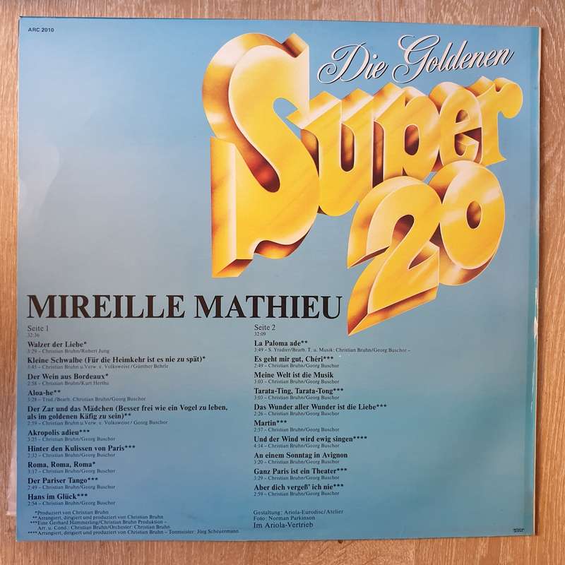 Mireille Mathieu  Die Goldenen Super 20 - Vinyl LP Record - Very-Good+ Quality (VG+)