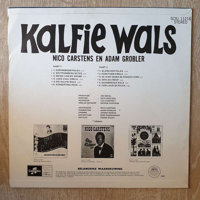 Die Kalfie Wals - Nico Carstens en Adam Grobler - Vinyl LP Record - Opened  - Very-Good+ Quality ...