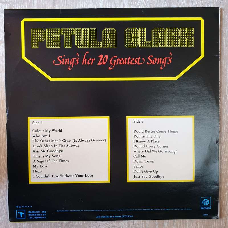 Petula Clark  Sings Her 20 Greatest Songs - Vinyl LP Record - Opened  - Very-Good+ Quality ...