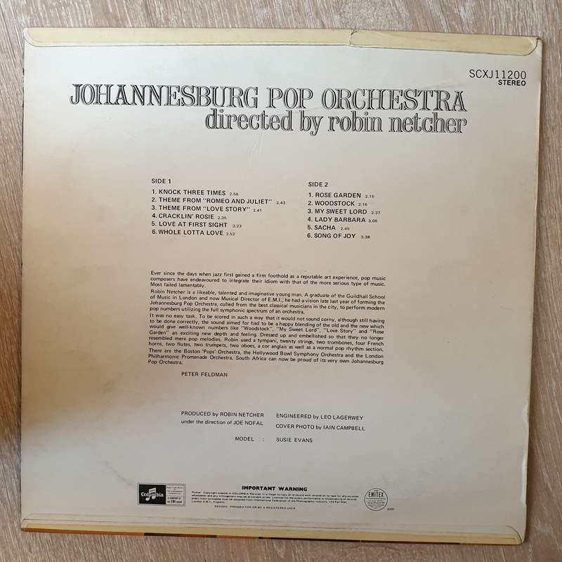 Johannesburg Pop Orchestra - Directed by Robin Nechter - Vinyl LP Record - Very-Good+ Quality (VG+)