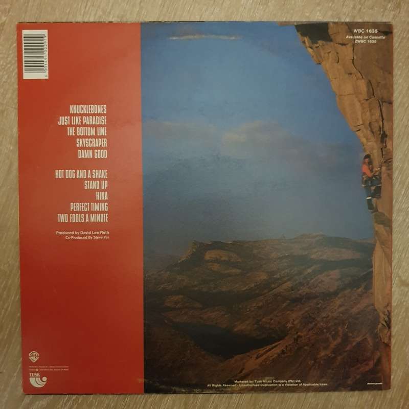 David Lee Roth  Skyscraper   Vinyl LP Record - Very-Good+ Quality (VG+)