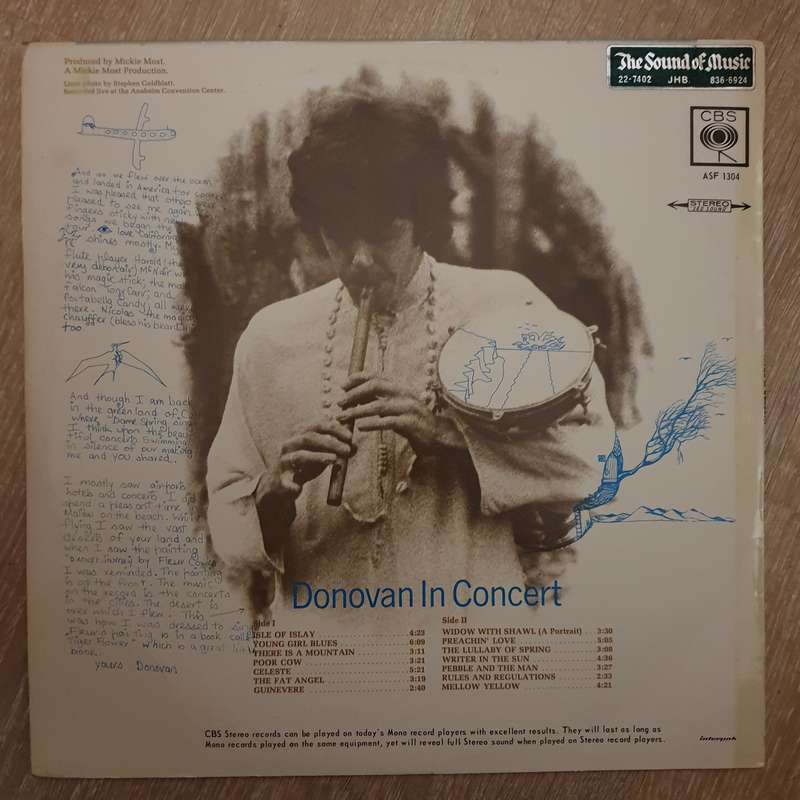 Donovan  Donovan In Concert - Vinyl LP Record - Very-Good+ Quality (VG+)