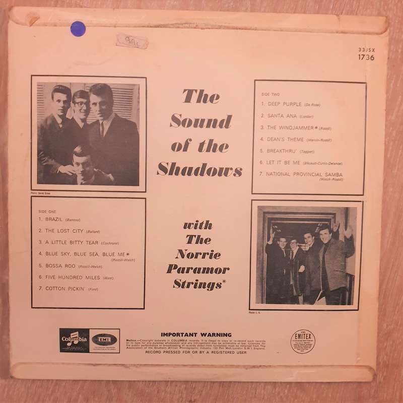 The Shadows  The Sound Of The Shadows - Vinyl LP Record - Very-Good+ Quality (VG+)