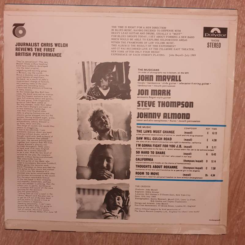 John Mayall  The Turning Point - Vinyl LP Record - Very-Good+ Quality (VG+)