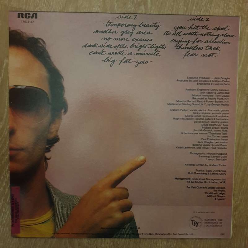 Graham Parker  Another Grey Area - Vinyl LP Record - Very-Good+ Quality (VG+)