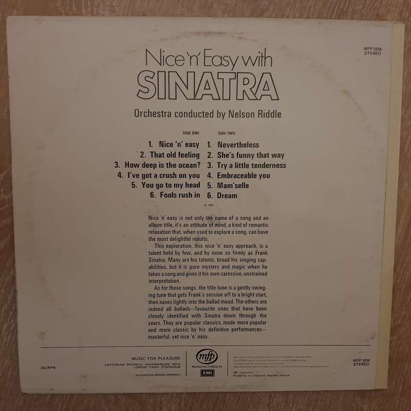 Frank Sinatra  Nice 'N' Easy - Vinyl LP Record - Very-Good+ Quality (VG+)