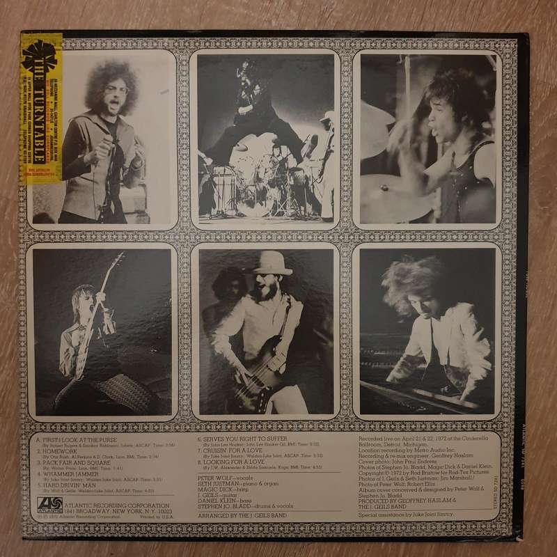 The J. Geils Band  "Live" Full House (US) - Vinyl LP Record - Very-Good+ Quality (VG+)