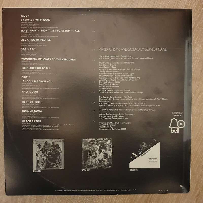 The 5th Dimension  Individually & Collectively - Vinyl LP Record - Very-Good+ Quality (VG+)