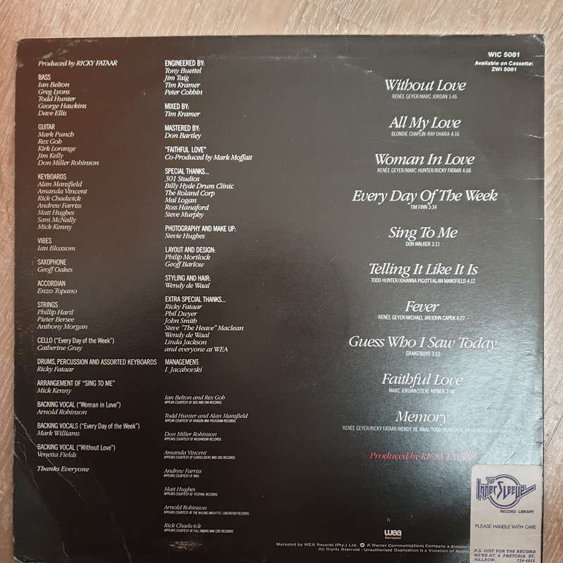 Renee Geyer - Sing To Me - Vinyl LP Record - Very-Good- Quality (VG-)